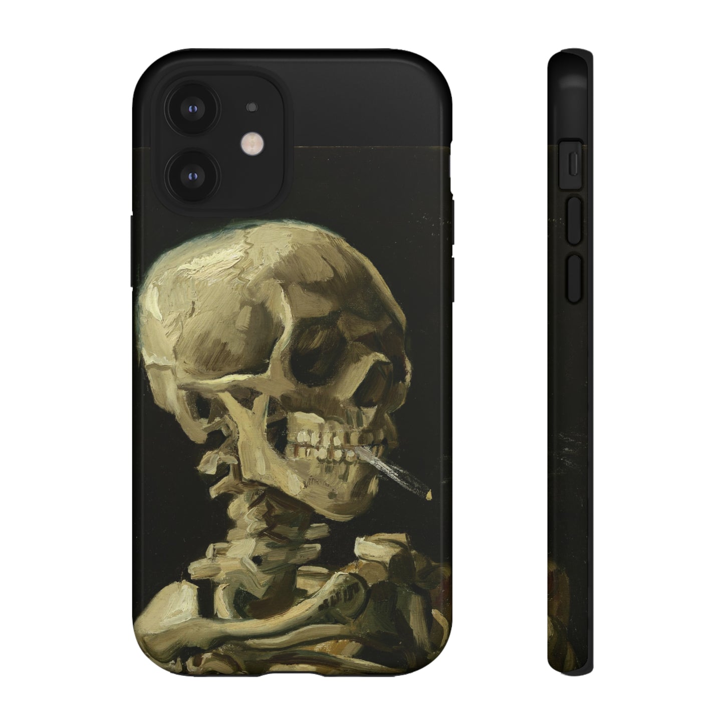 Skull of a Skeleton with a Burning Cigarette by Vincent Van Gogh - Cell Phone Case