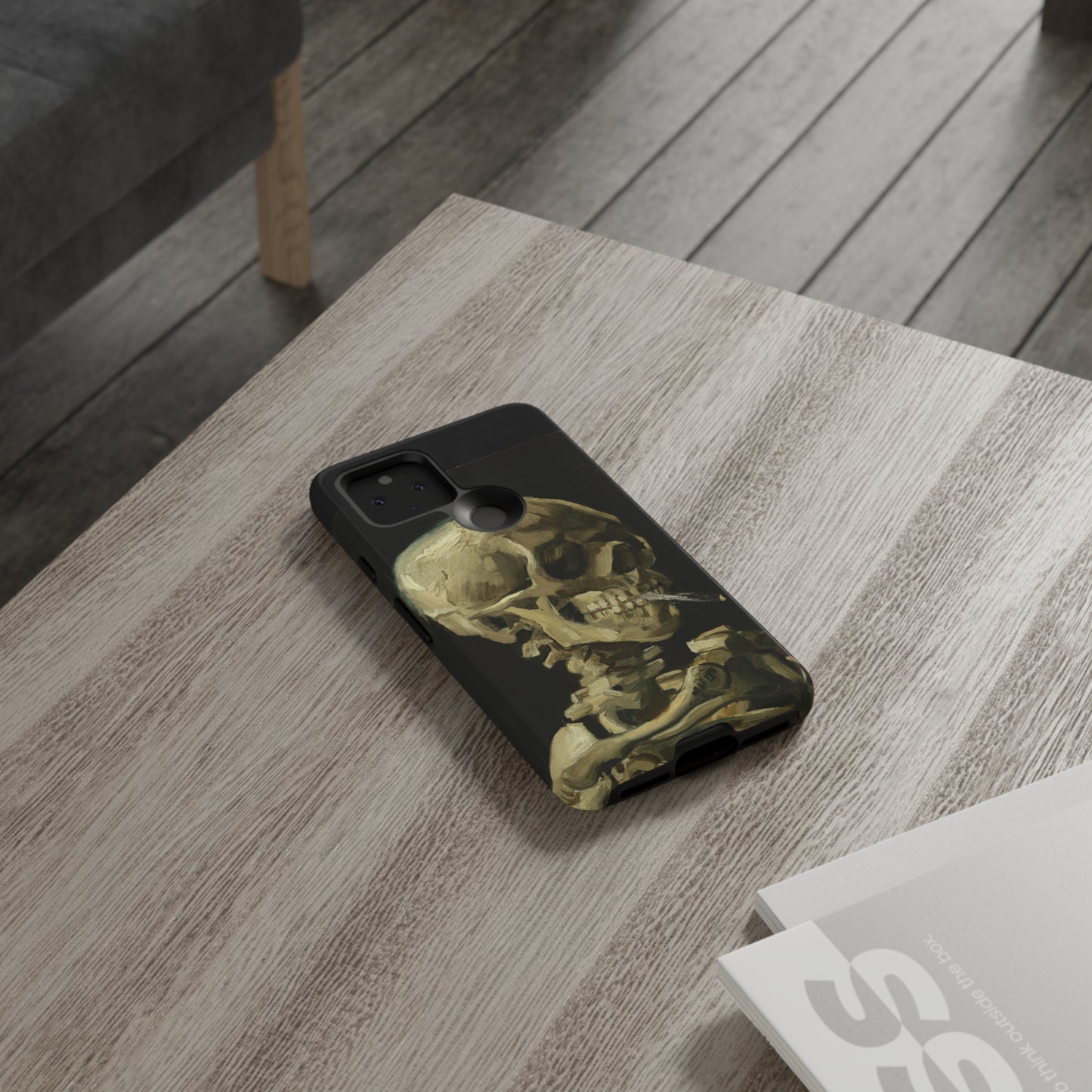 Skull of a Skeleton with a Burning Cigarette by Vincent Van Gogh - Cell Phone Case