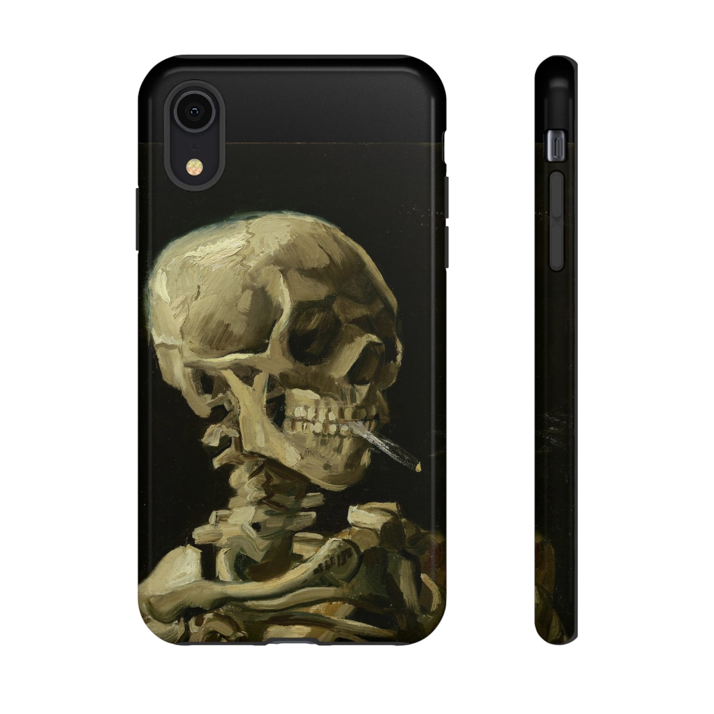 Skull of a Skeleton with a Burning Cigarette by Vincent Van Gogh - Cell Phone Case
