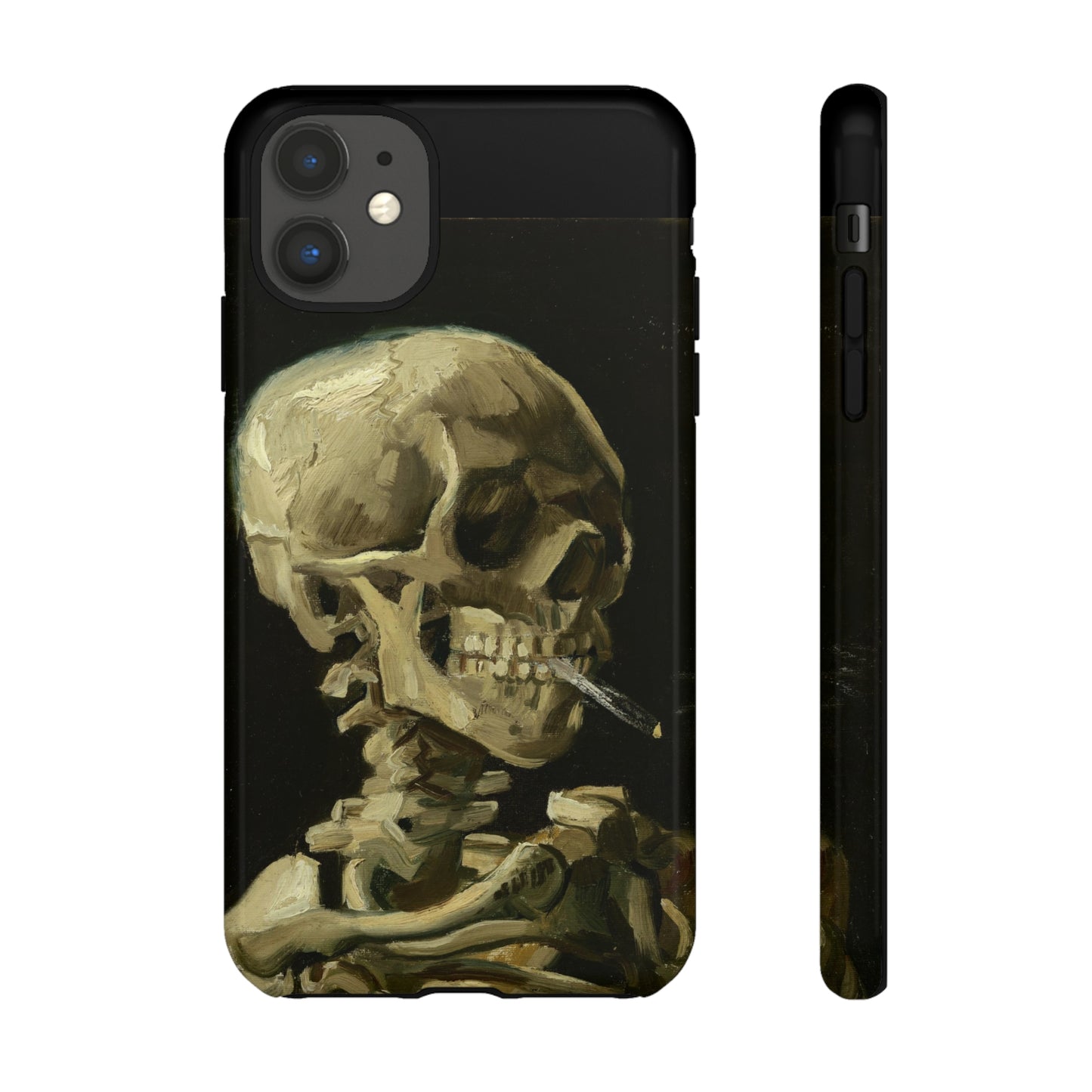 Skull of a Skeleton with a Burning Cigarette by Vincent Van Gogh - Cell Phone Case