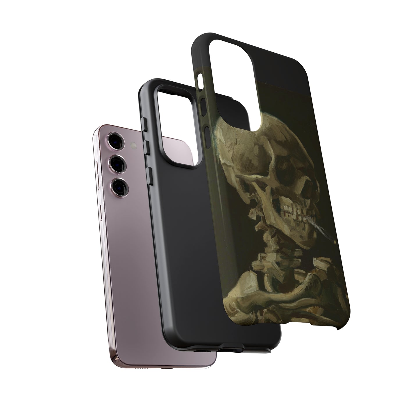 Skull of a Skeleton with a Burning Cigarette by Vincent Van Gogh - Cell Phone Case