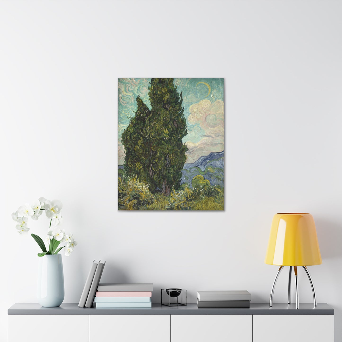 Cypresses by Vincent Van Gogh - Canvas Print