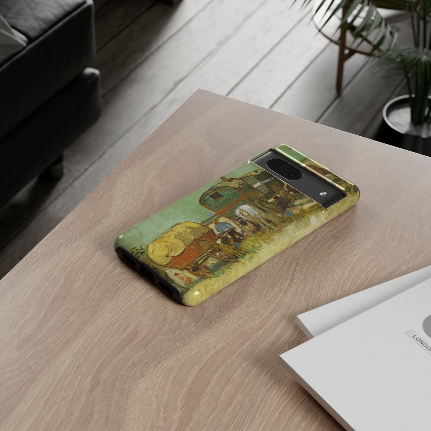 Encampment of Gypsies with Caravans by Vincent Van Gogh - Cell Phone Case
