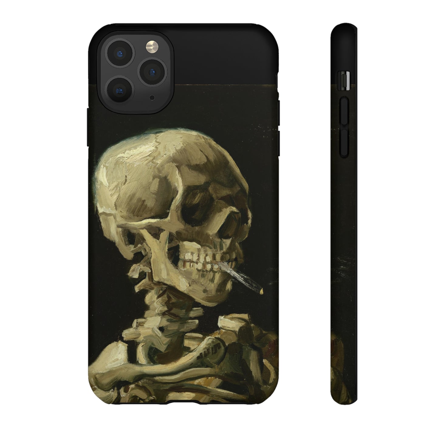 Skull of a Skeleton with a Burning Cigarette by Vincent Van Gogh - Cell Phone Case