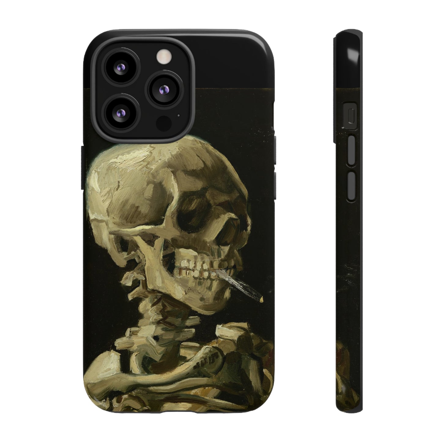 Skull of a Skeleton with a Burning Cigarette by Vincent Van Gogh - Cell Phone Case