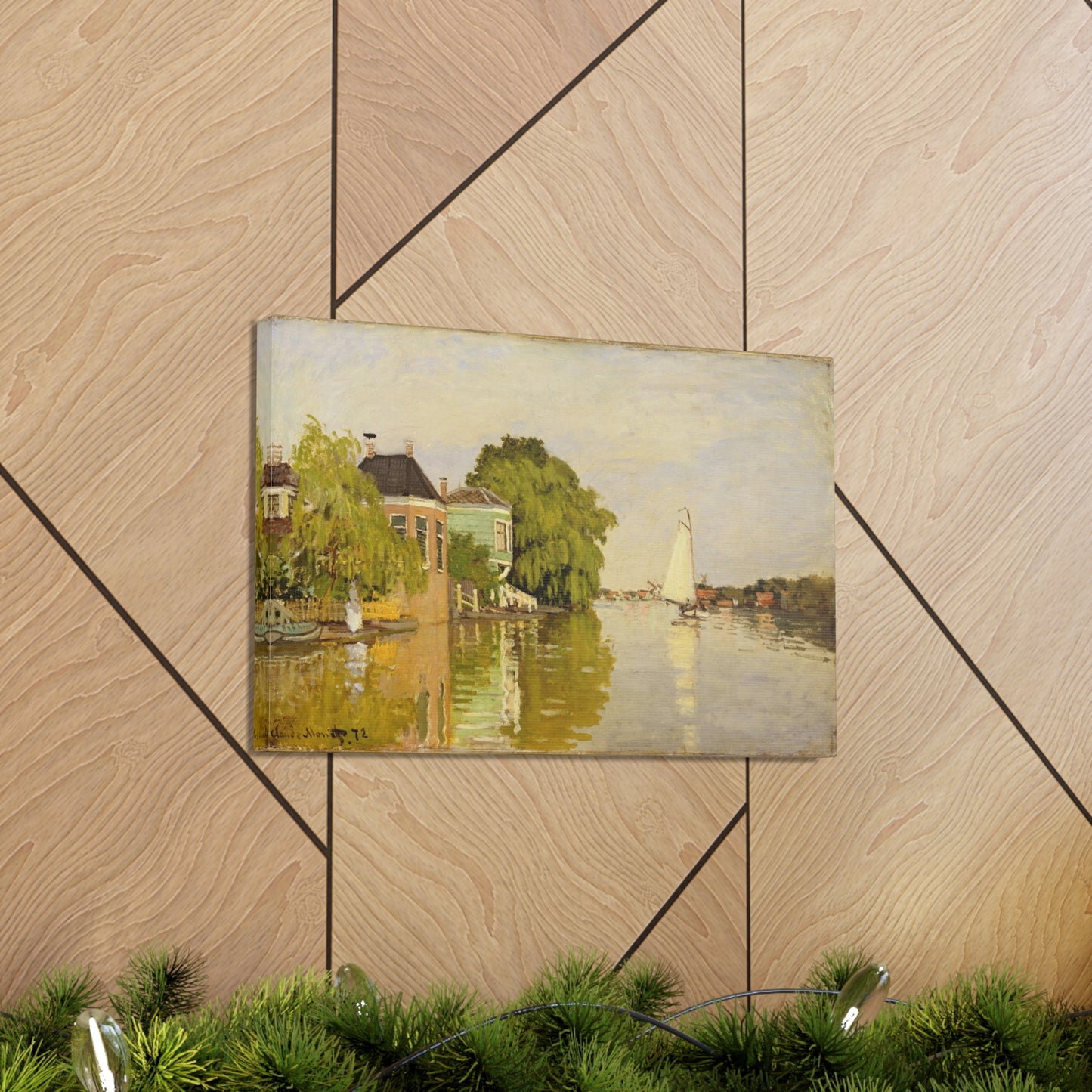 Houses on the Achterzaan by Claude Monet - Canvas Print