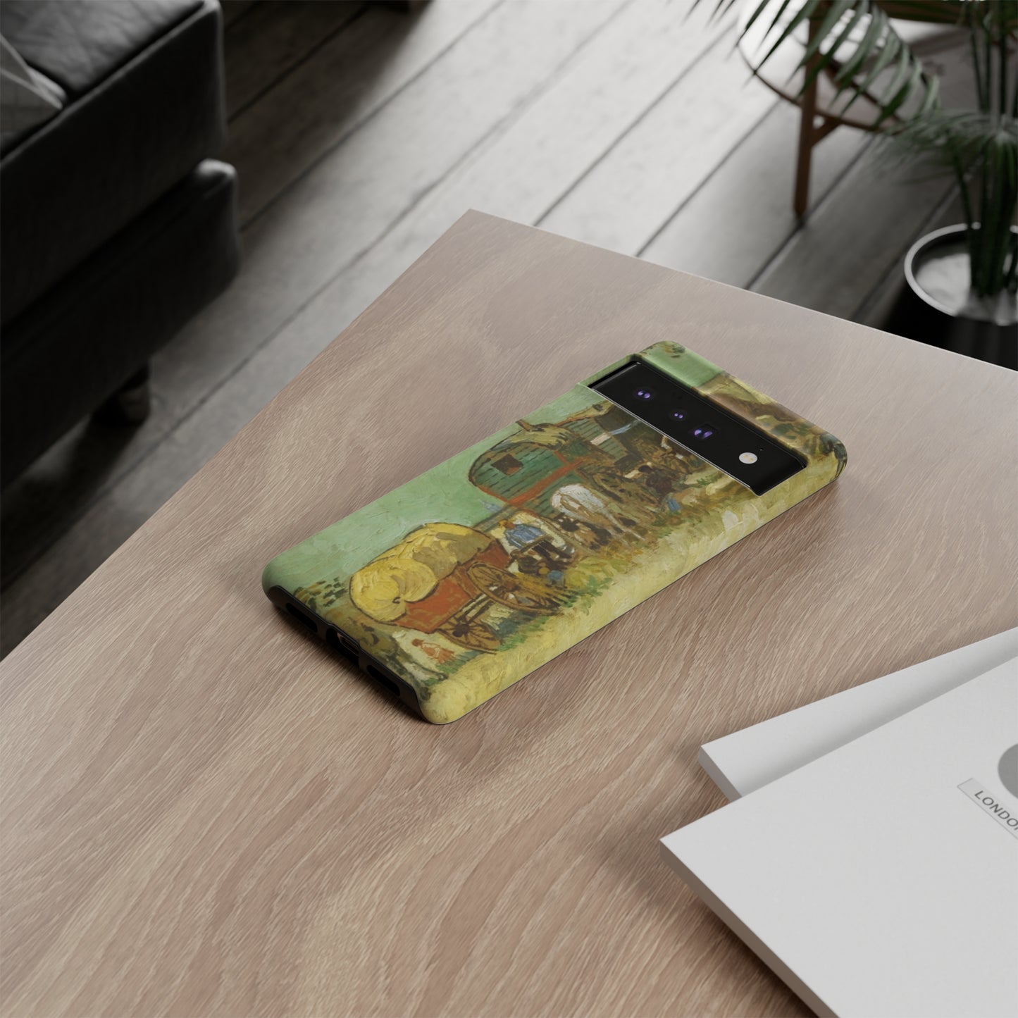 Encampment of Gypsies with Caravans by Vincent Van Gogh - Cell Phone Case