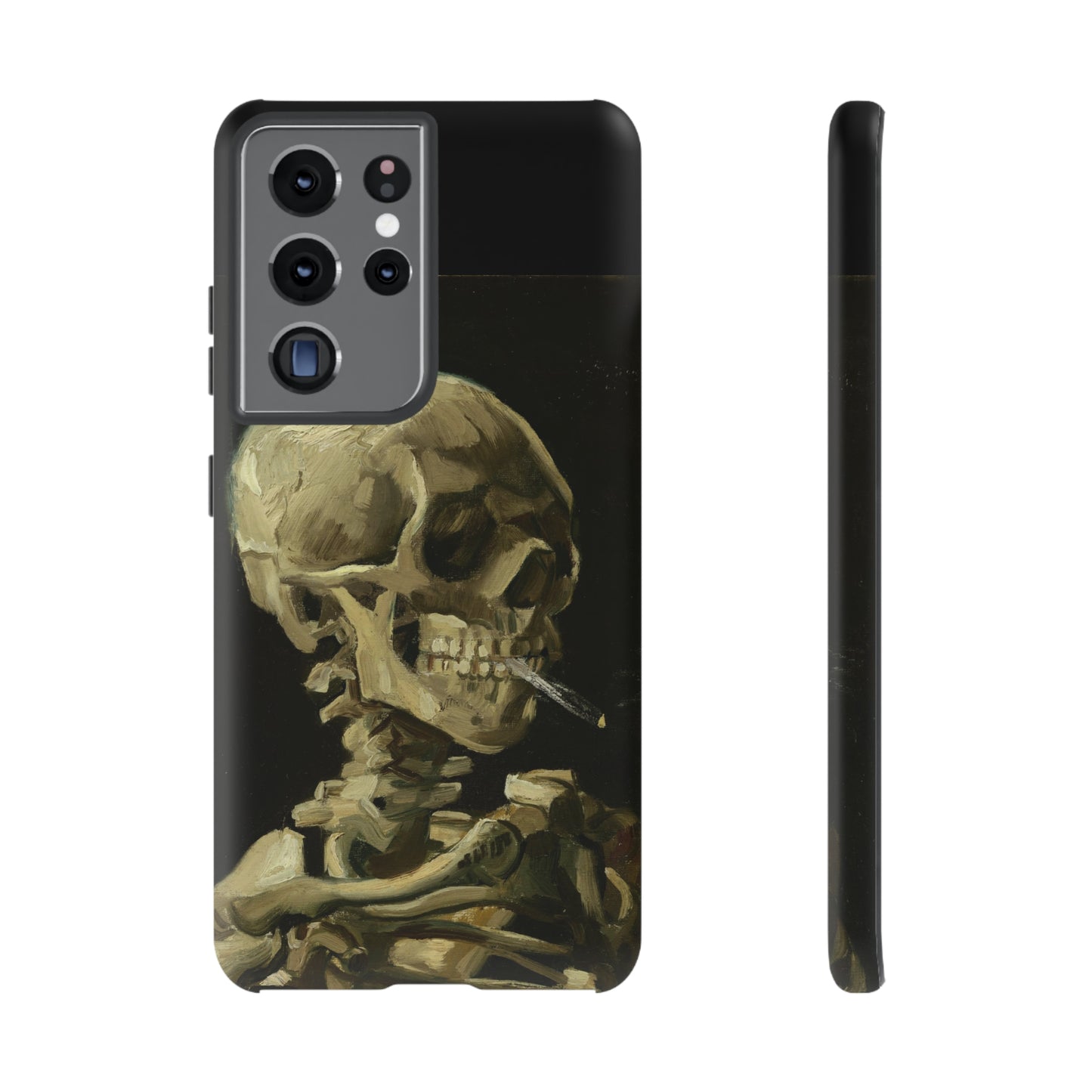Skull of a Skeleton with a Burning Cigarette by Vincent Van Gogh - Cell Phone Case
