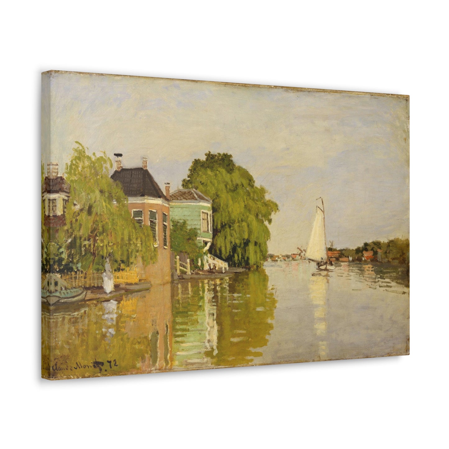 Houses on the Achterzaan by Claude Monet - Canvas Print