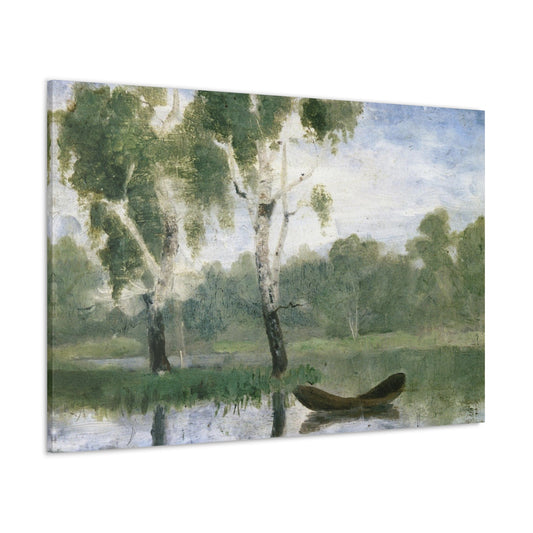 Small Lake With Boat by Edvard Munch - Canvas Print