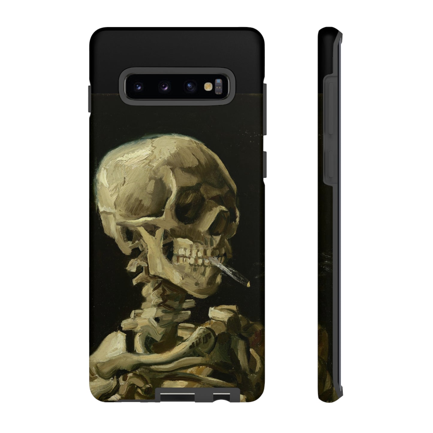 Skull of a Skeleton with a Burning Cigarette by Vincent Van Gogh - Cell Phone Case