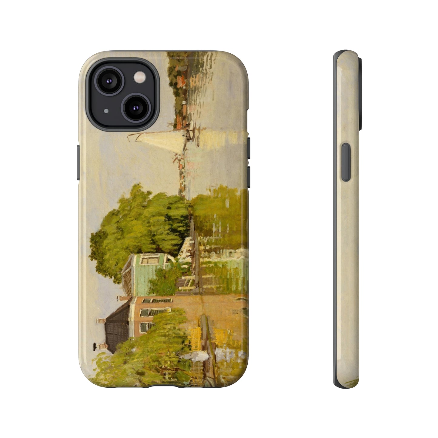 Houses on the Achterzaan by Claude Monet - Cell Phone Case