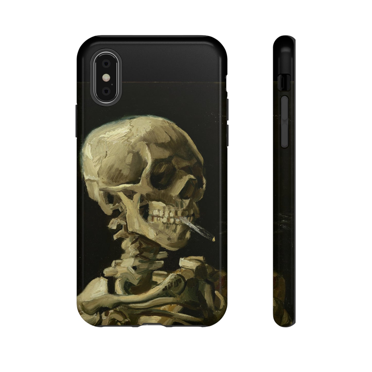 Skull of a Skeleton with a Burning Cigarette by Vincent Van Gogh - Cell Phone Case