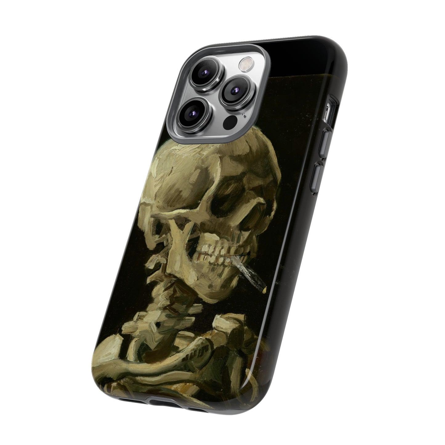 Skull of a Skeleton with a Burning Cigarette by Vincent Van Gogh - Cell Phone Case