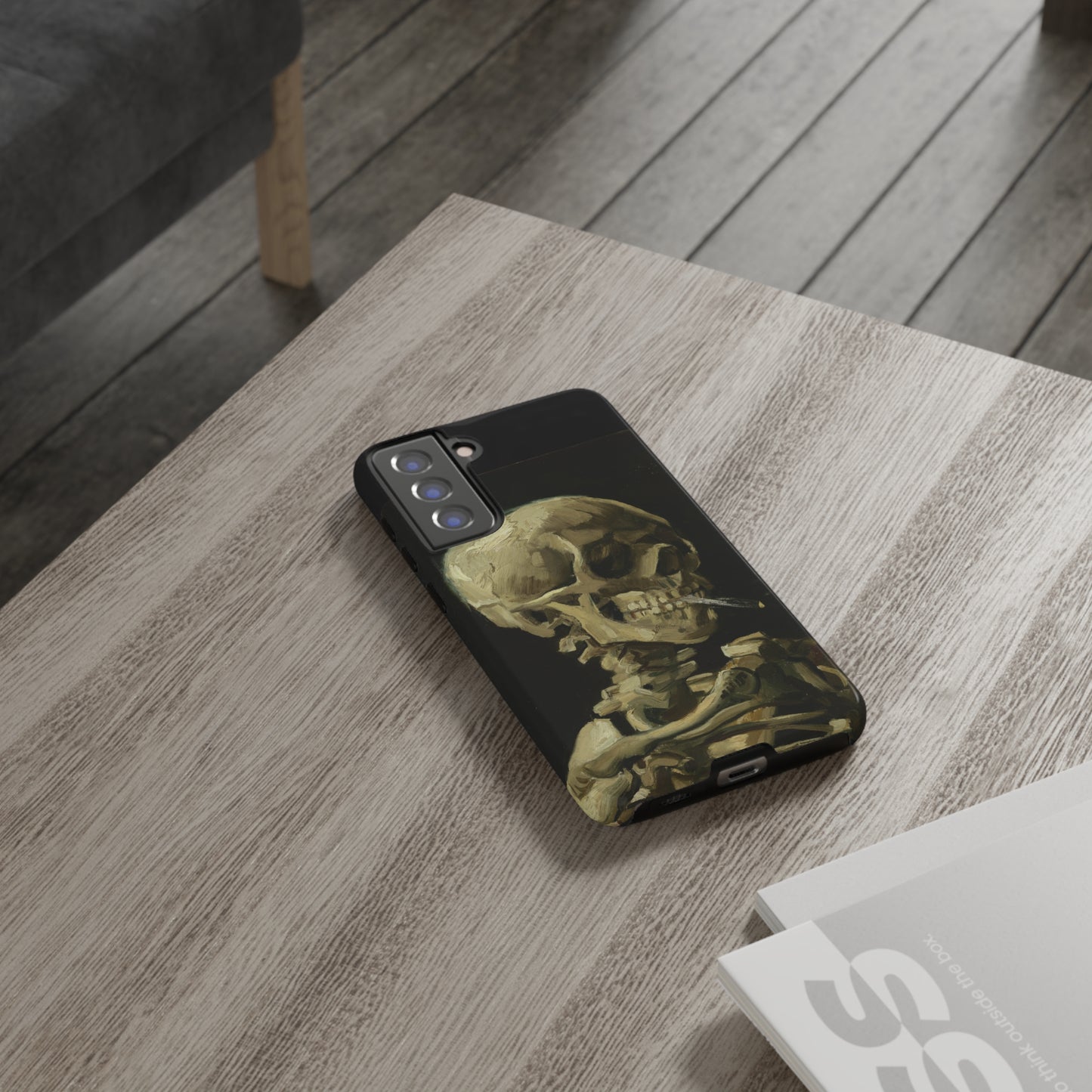 Skull of a Skeleton with a Burning Cigarette by Vincent Van Gogh - Cell Phone Case