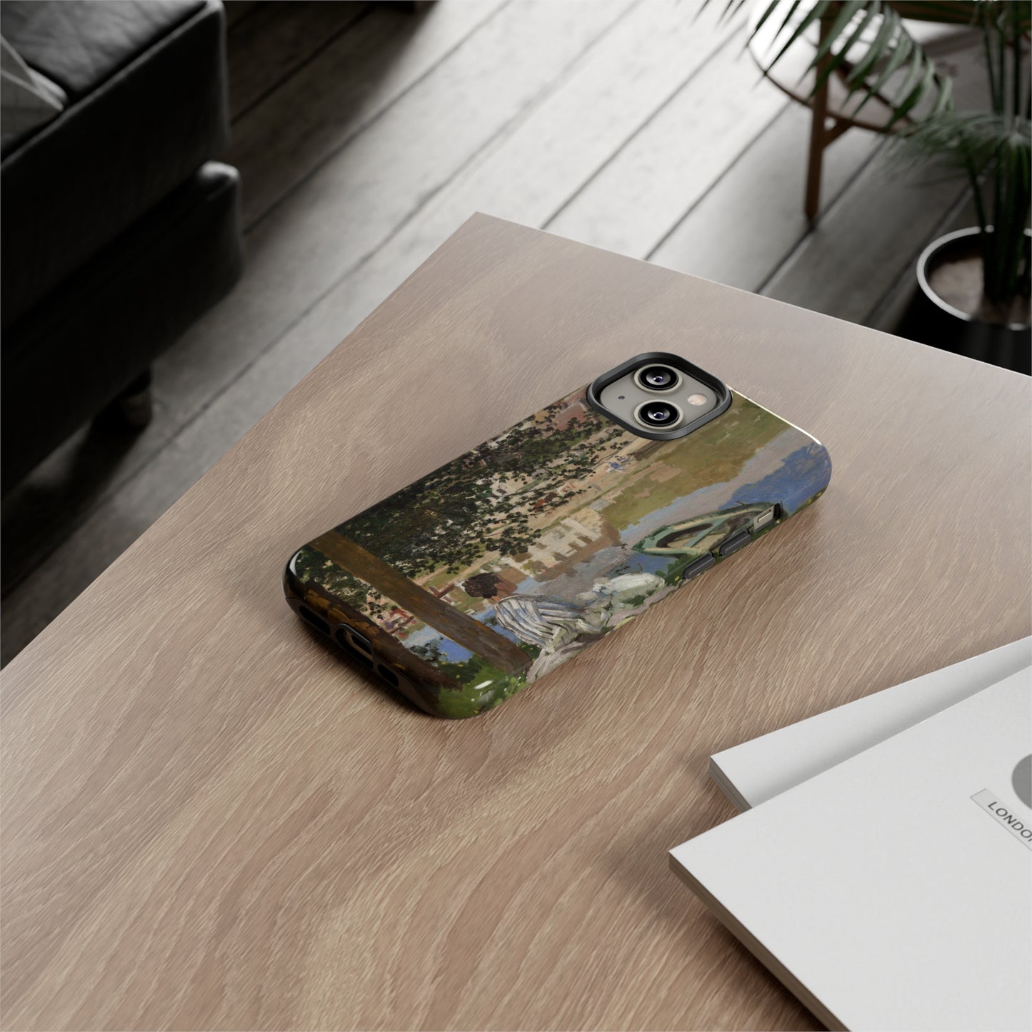 On the Bank of the Seine by Claude Monet - Cell Phone Case