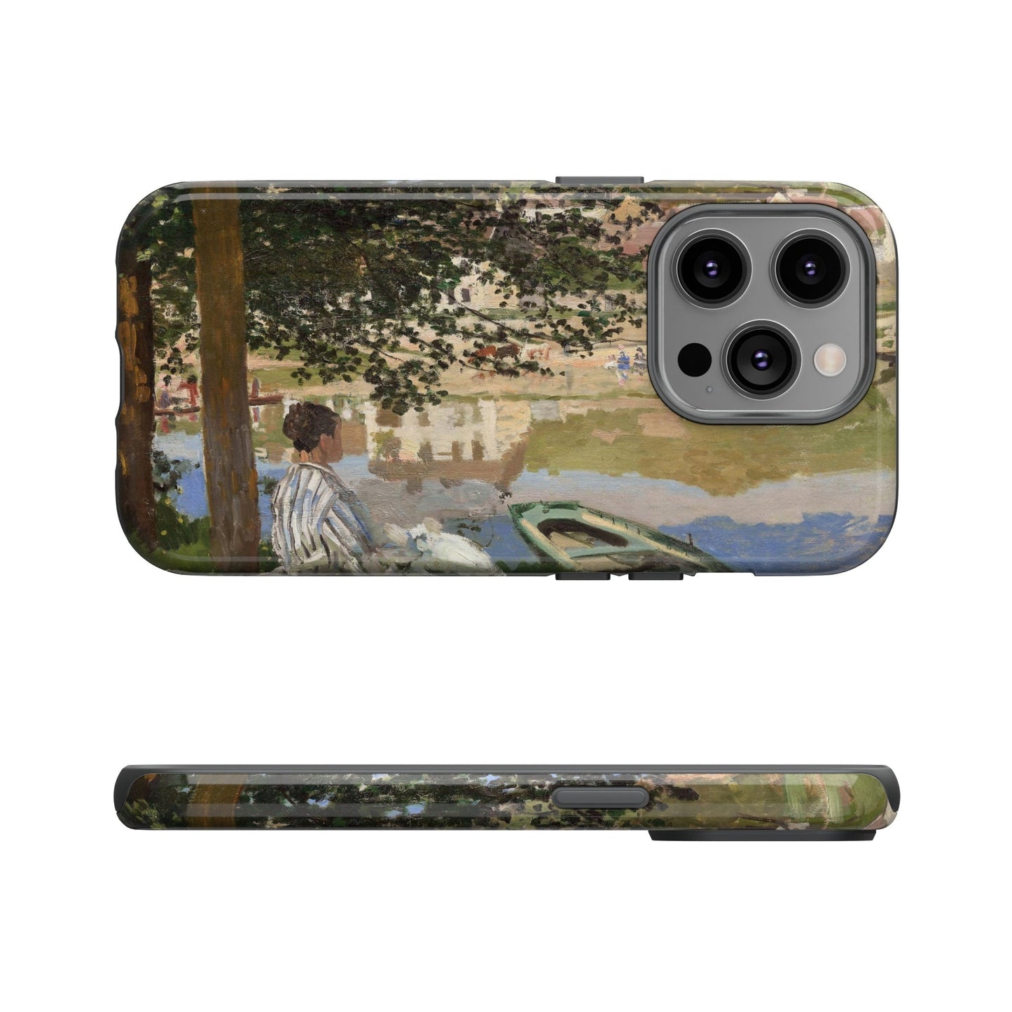 On the Bank of the Seine by Claude Monet - Cell Phone Case