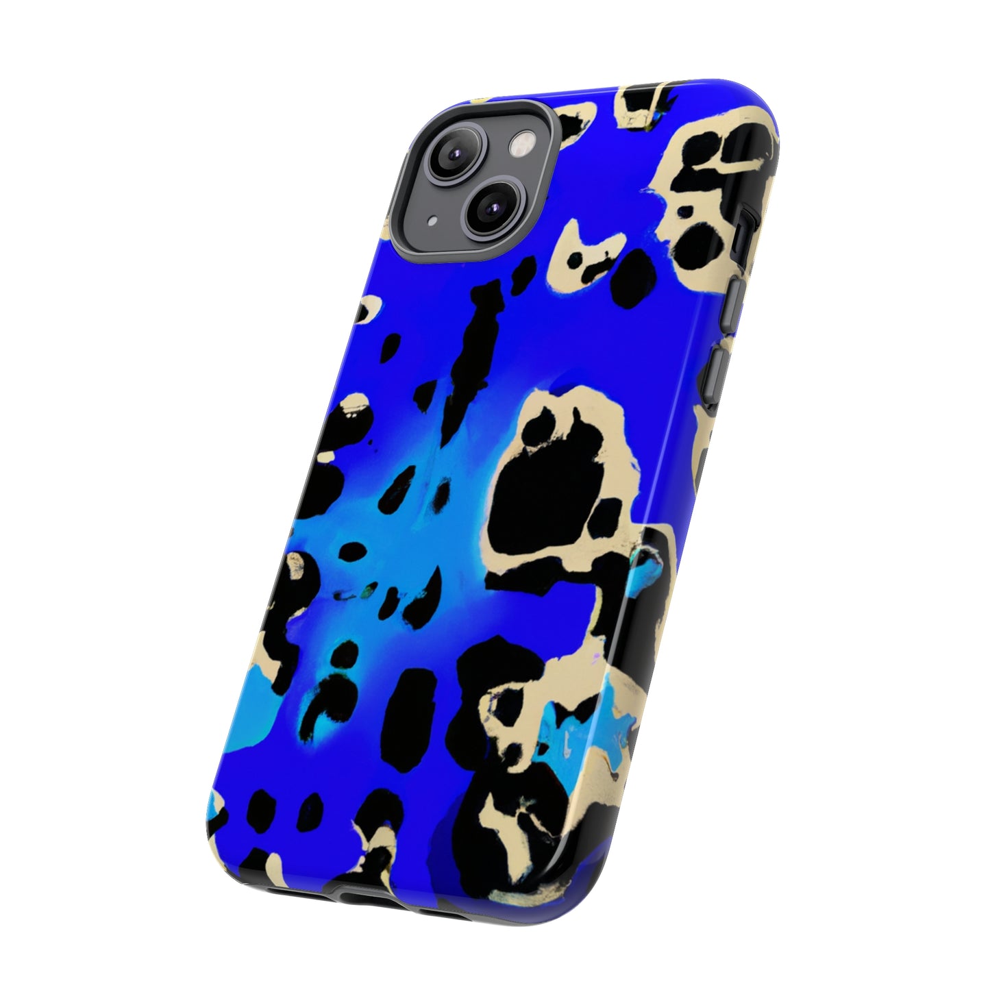 Blue Leopard AI Generated - Cell Phone Case