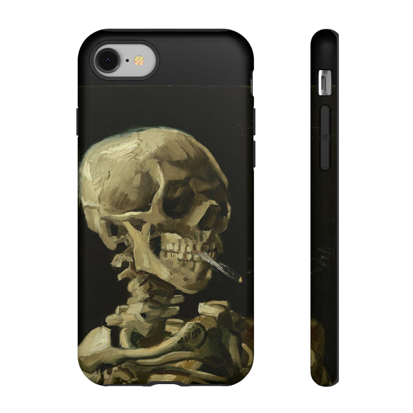 Skull of a Skeleton with a Burning Cigarette by Vincent Van Gogh - Cell Phone Case
