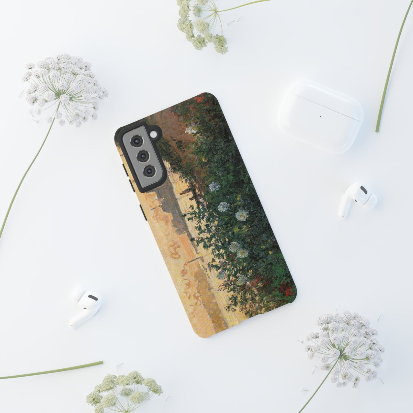 Flowered Riverbank, Argenteuil by Claude Monet - Cell Phone Case