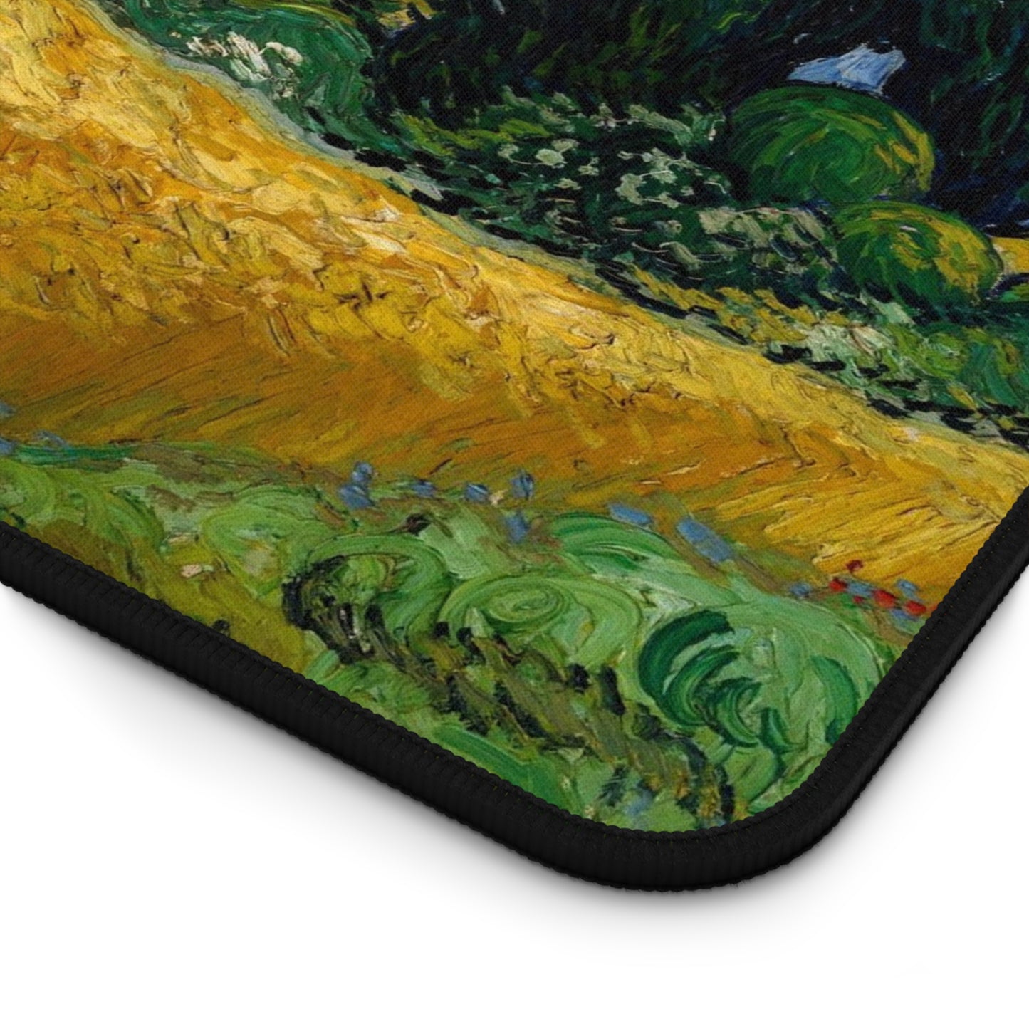 Wheat Fields by Vincent Van Gogh - Desk Mat