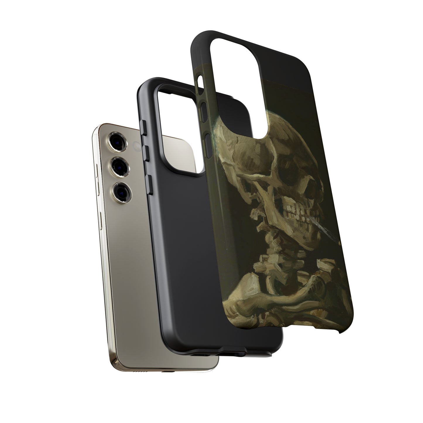 Skull of a Skeleton with a Burning Cigarette by Vincent Van Gogh - Cell Phone Case