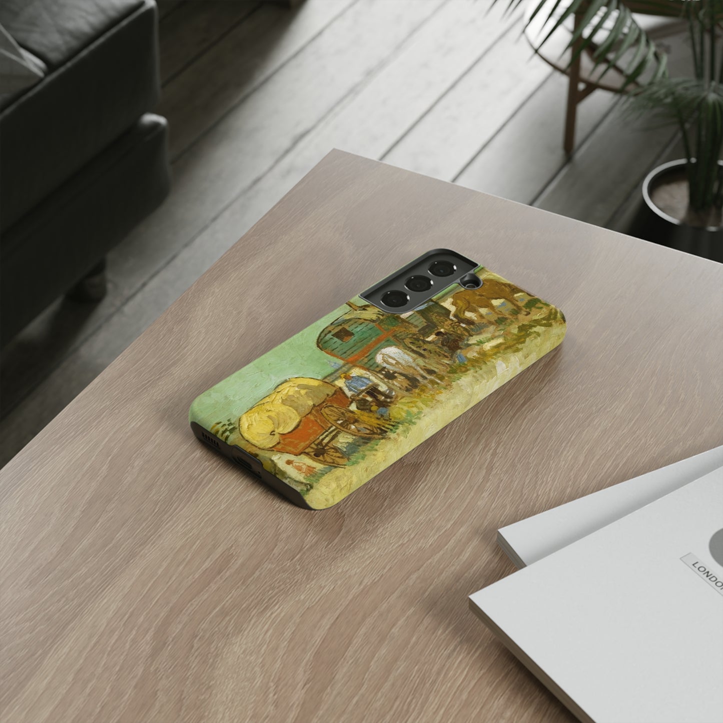 Encampment of Gypsies with Caravans by Vincent Van Gogh - Cell Phone Case