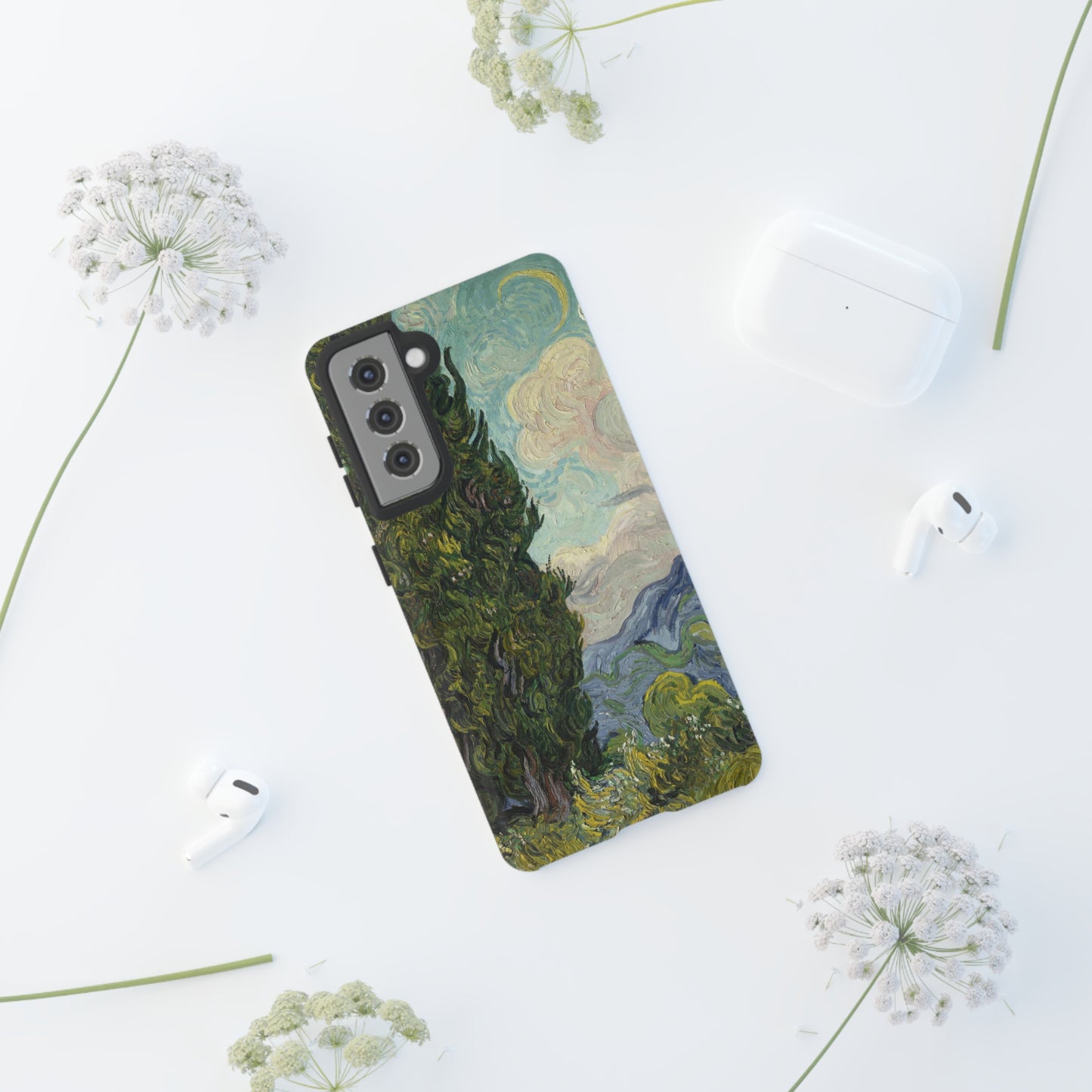 Cypresses by Vincent Van Gogh - Cell Phone Case