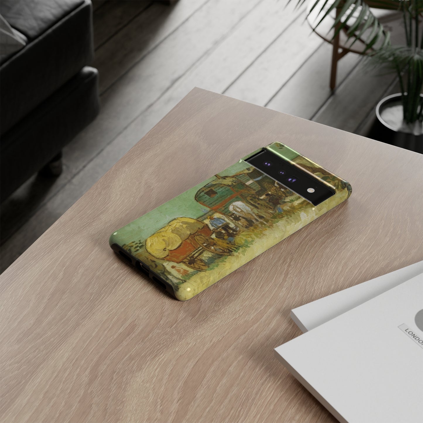 Encampment of Gypsies with Caravans by Vincent Van Gogh - Cell Phone Case