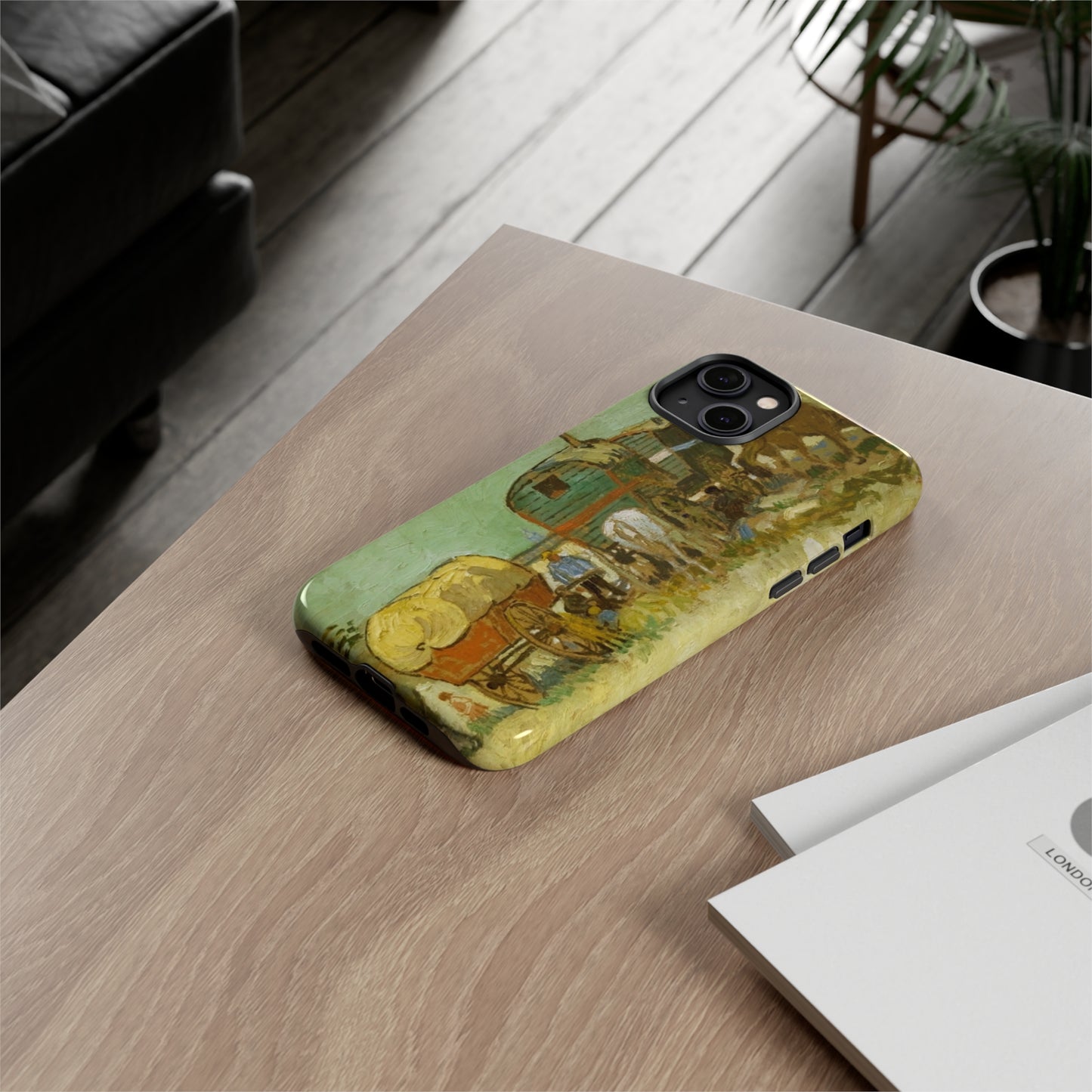 Encampment of Gypsies with Caravans by Vincent Van Gogh - Cell Phone Case