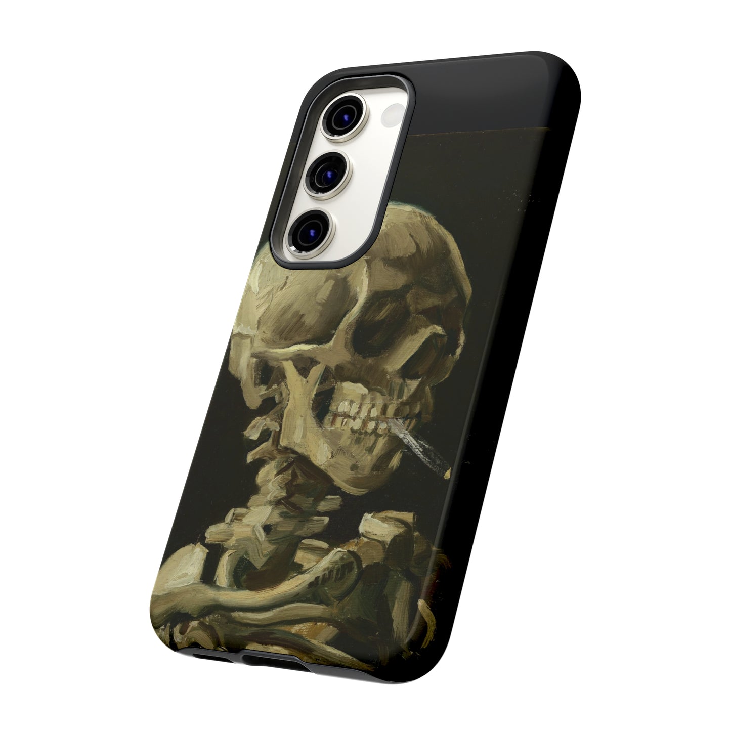 Skull of a Skeleton with a Burning Cigarette by Vincent Van Gogh - Cell Phone Case