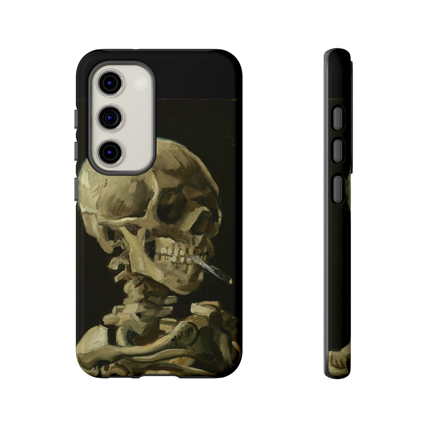 Skull of a Skeleton with a Burning Cigarette by Vincent Van Gogh - Cell Phone Case