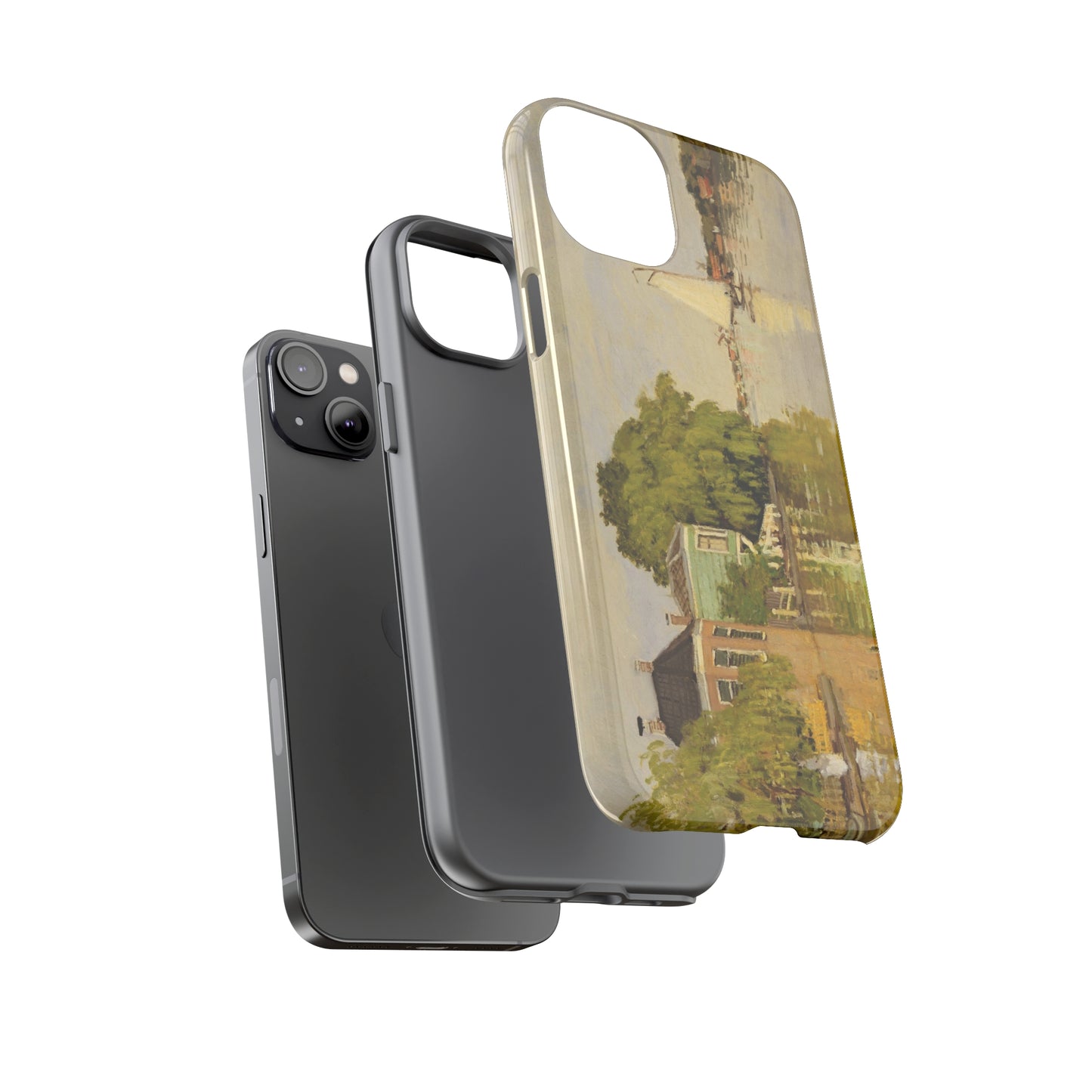 Houses on the Achterzaan by Claude Monet - Cell Phone Case