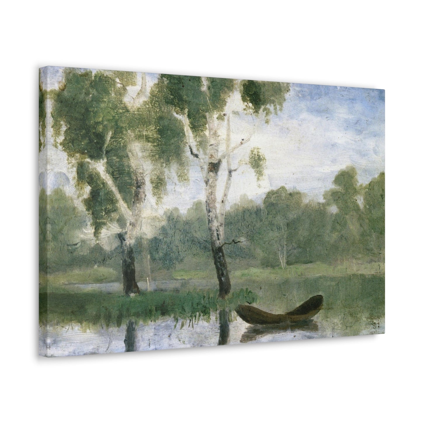 Small Lake With Boat by Edvard Munch - Canvas Print