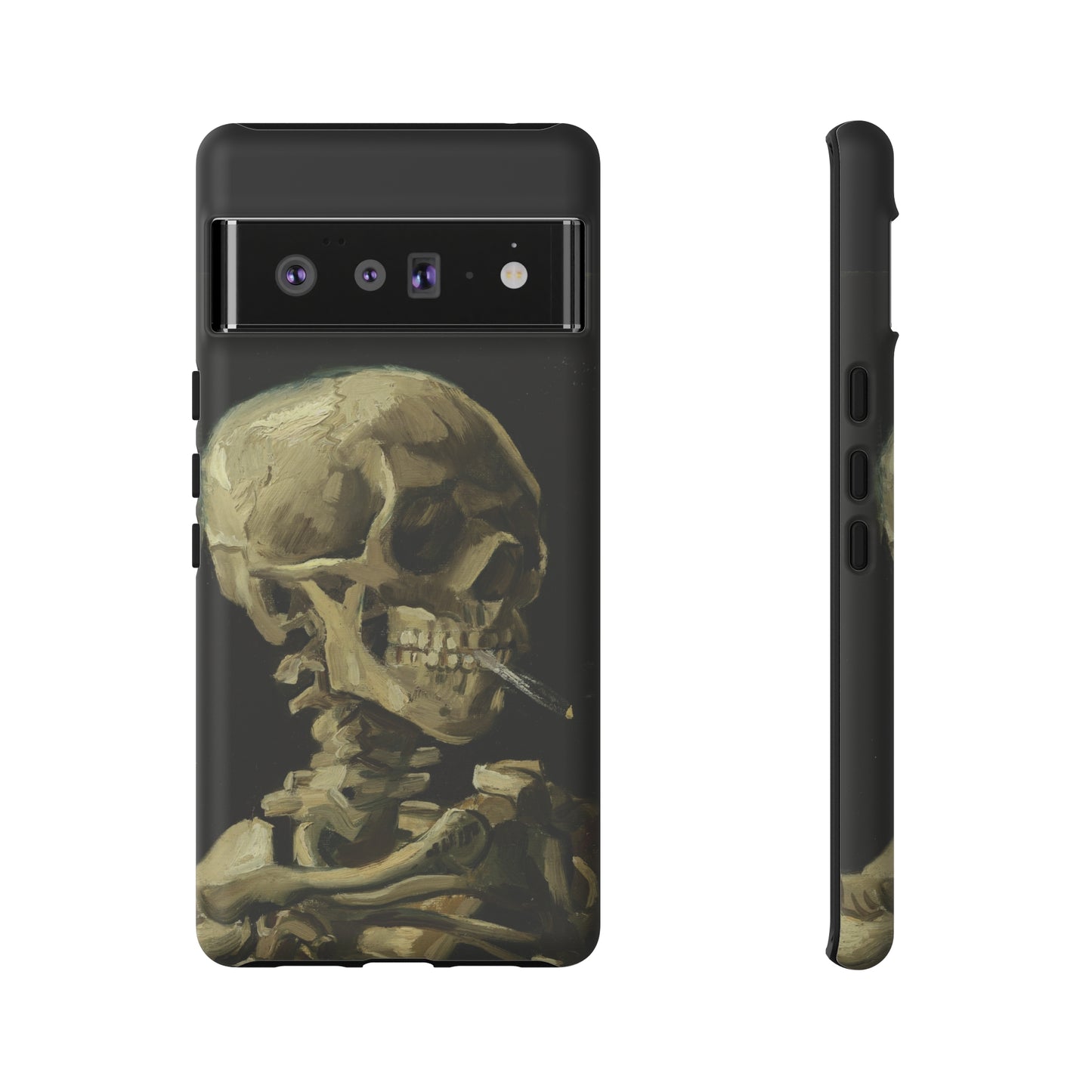 Skull of a Skeleton with a Burning Cigarette by Vincent Van Gogh - Cell Phone Case
