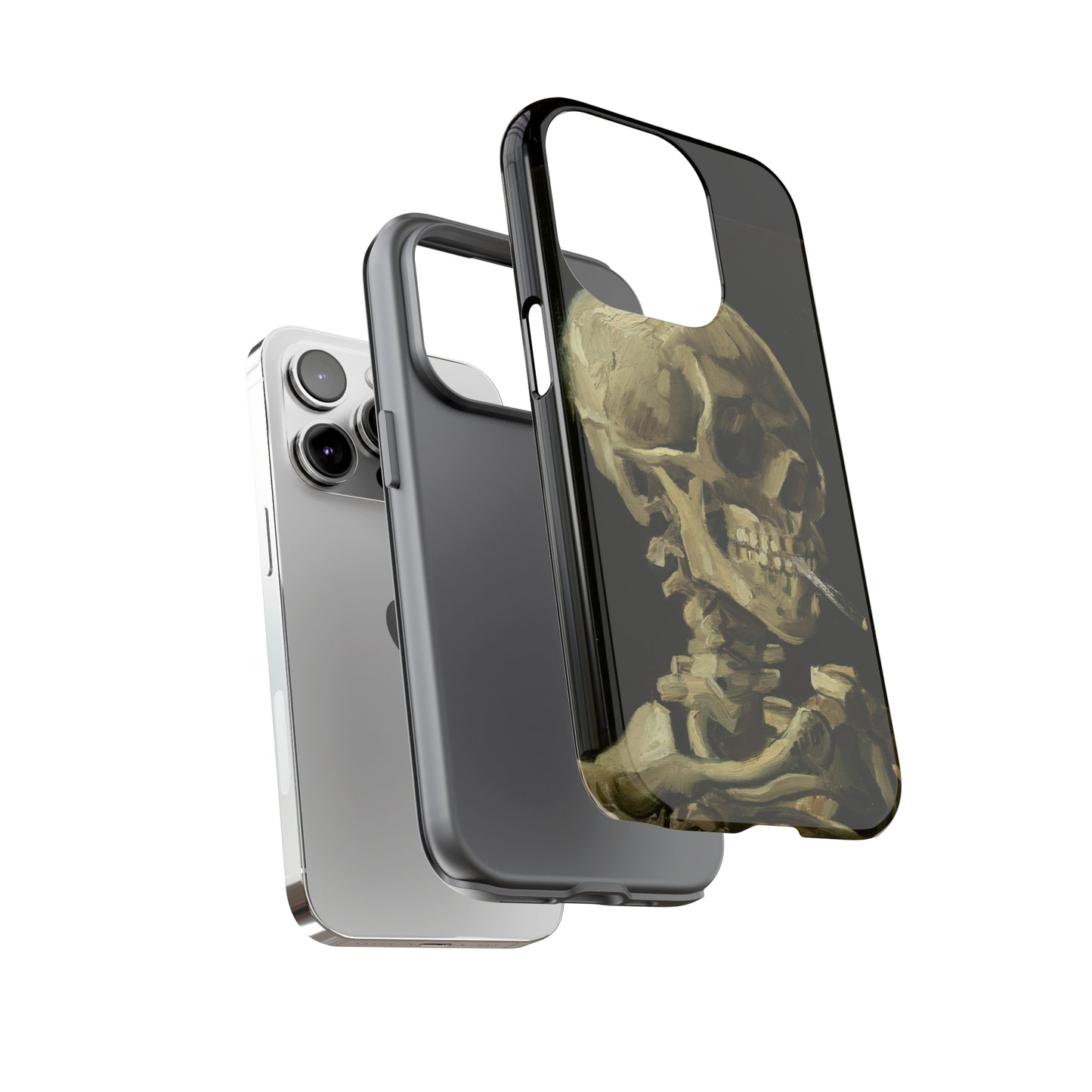 Skull of a Skeleton with a Burning Cigarette by Vincent Van Gogh - Cell Phone Case