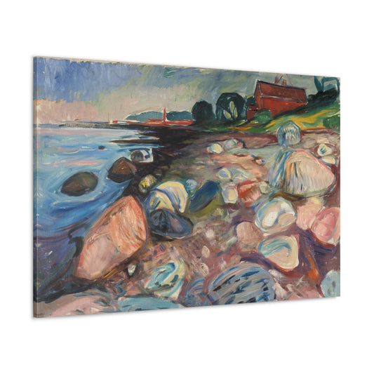 Shore with Red House - By Edvard Munch