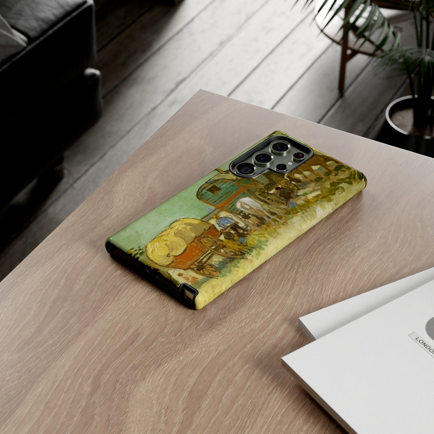 Encampment of Gypsies with Caravans by Vincent Van Gogh - Cell Phone Case