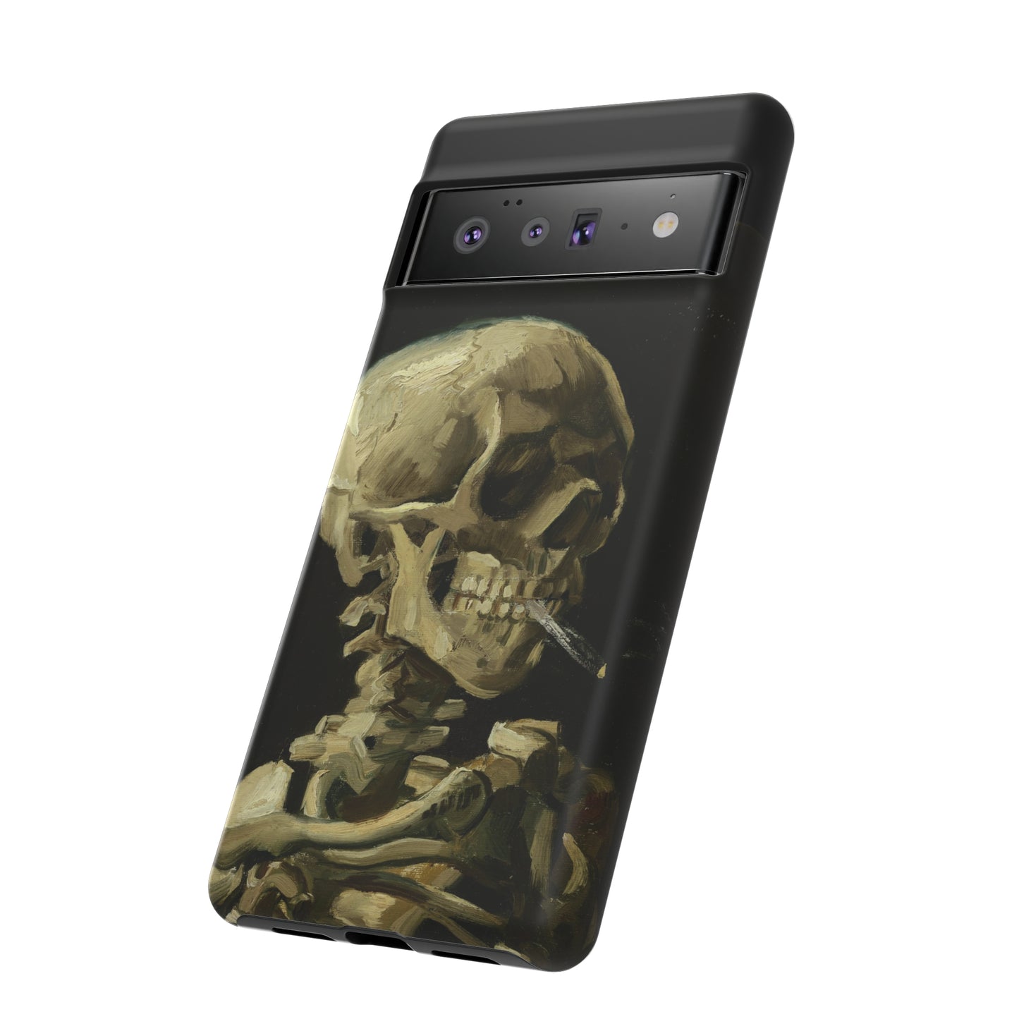 Skull of a Skeleton with a Burning Cigarette by Vincent Van Gogh - Cell Phone Case