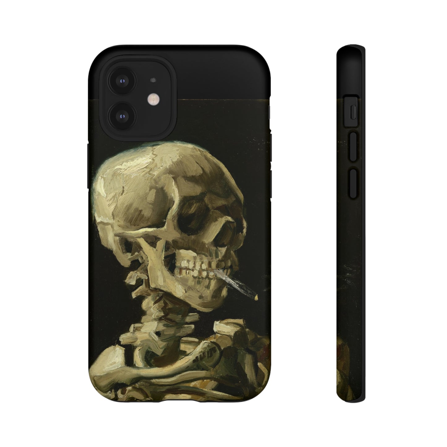 Skull of a Skeleton with a Burning Cigarette by Vincent Van Gogh - Cell Phone Case