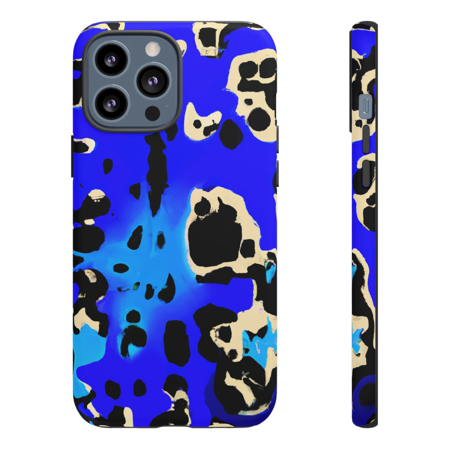 Blue Leopard AI Generated - Cell Phone Case