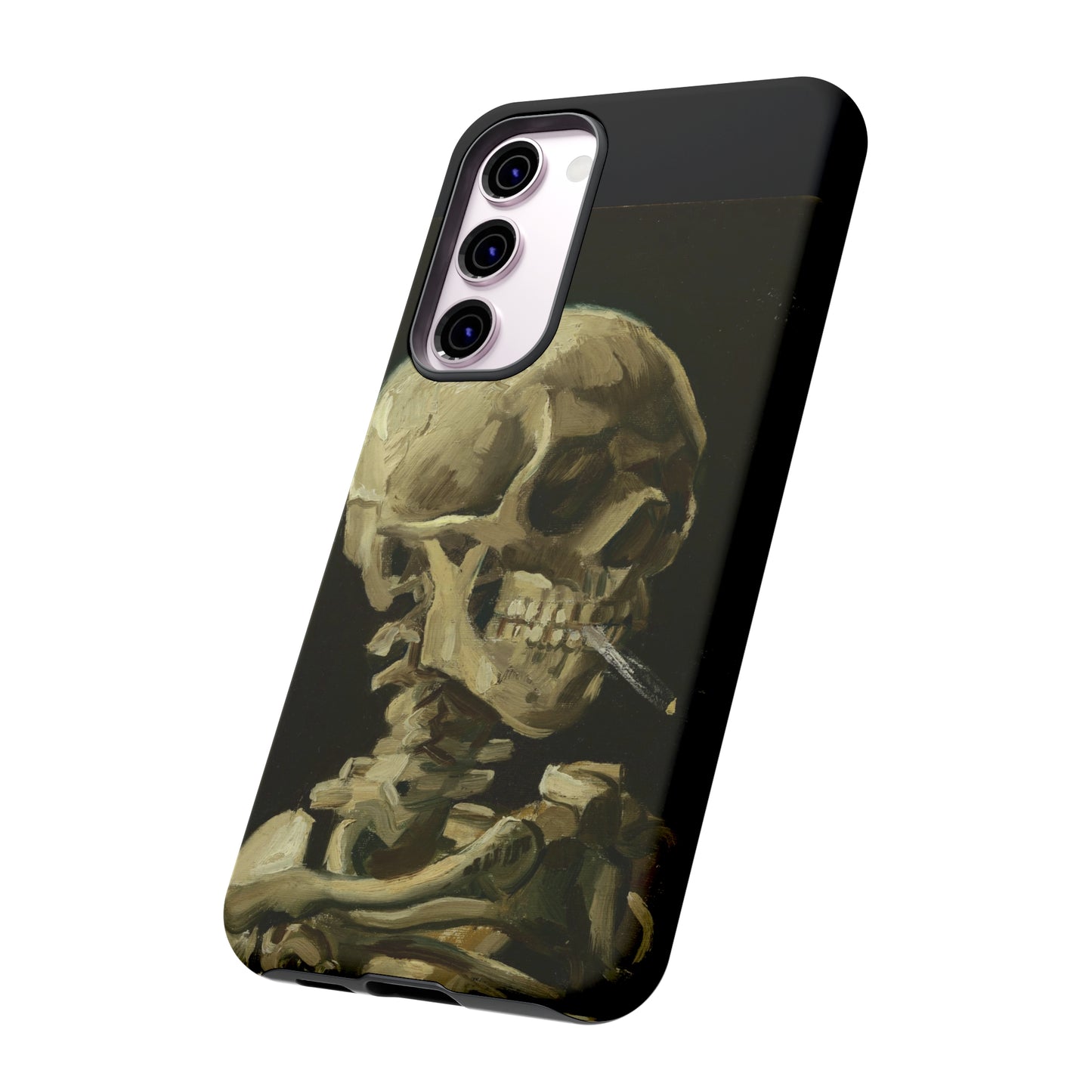 Skull of a Skeleton with a Burning Cigarette by Vincent Van Gogh - Cell Phone Case