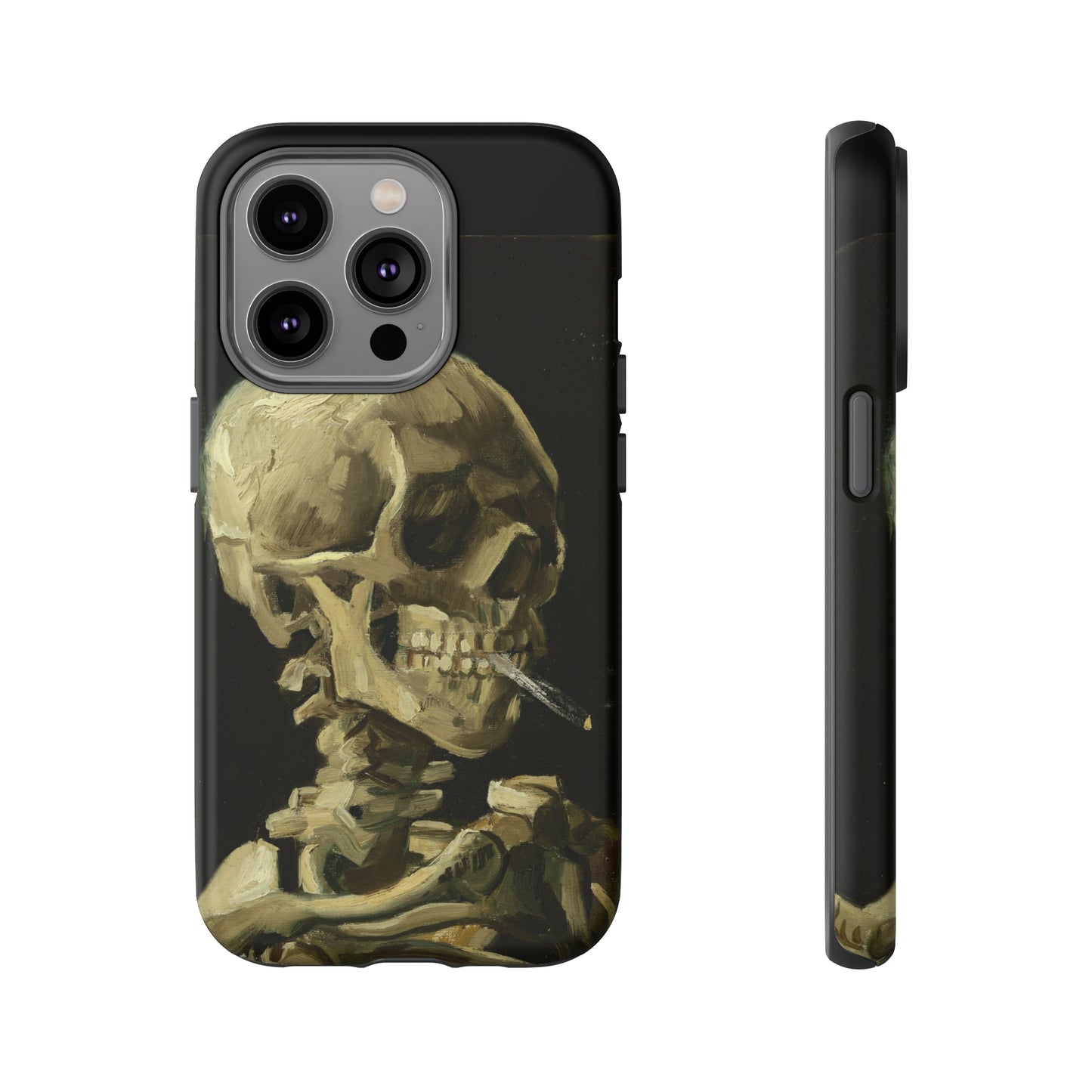 Skull of a Skeleton with a Burning Cigarette by Vincent Van Gogh - Cell Phone Case