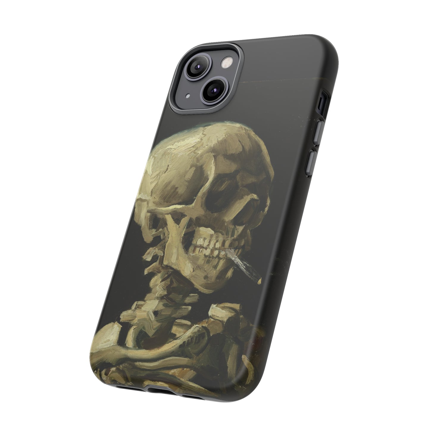 Skull of a Skeleton with a Burning Cigarette by Vincent Van Gogh - Cell Phone Case