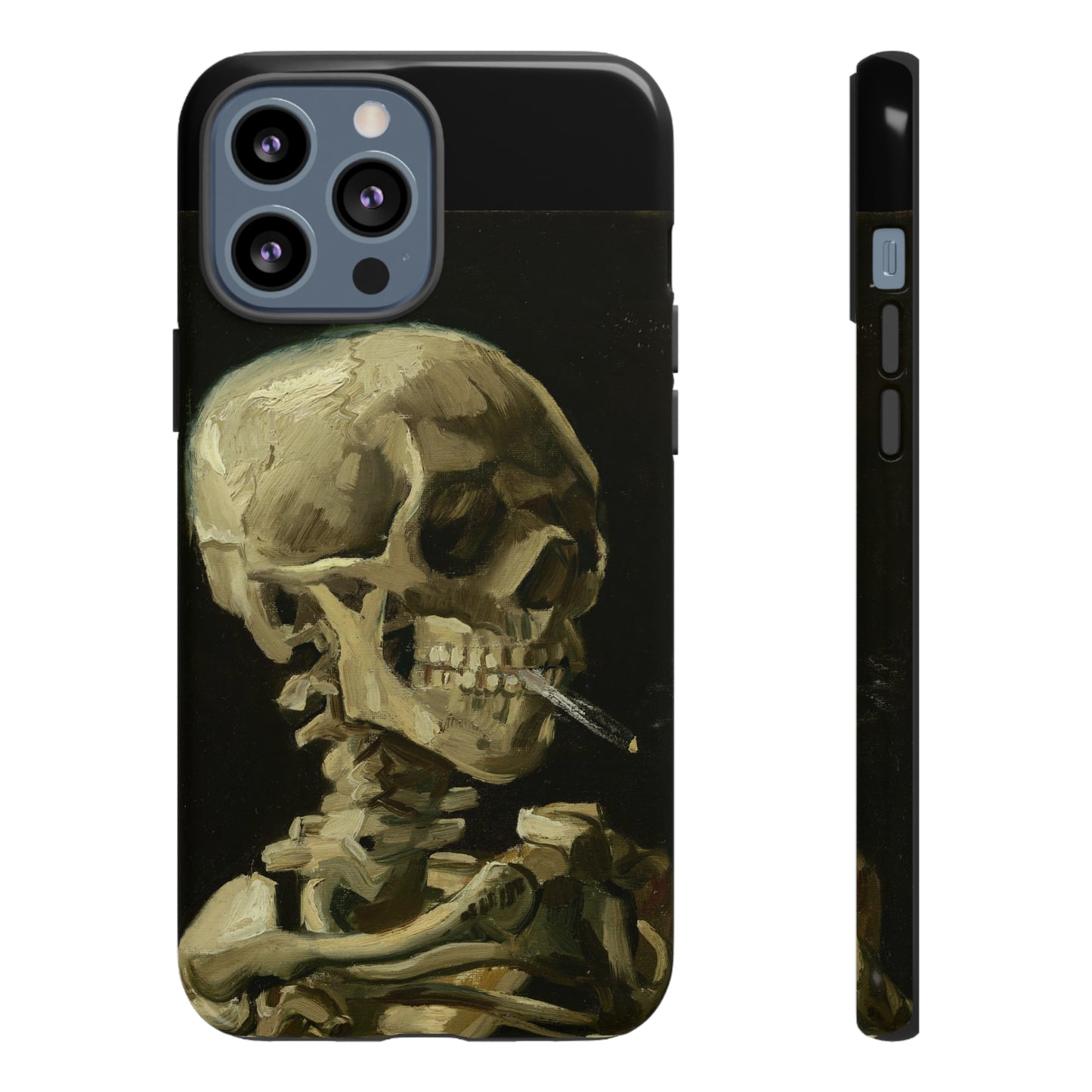 Skull of a Skeleton with a Burning Cigarette by Vincent Van Gogh - Cell Phone Case