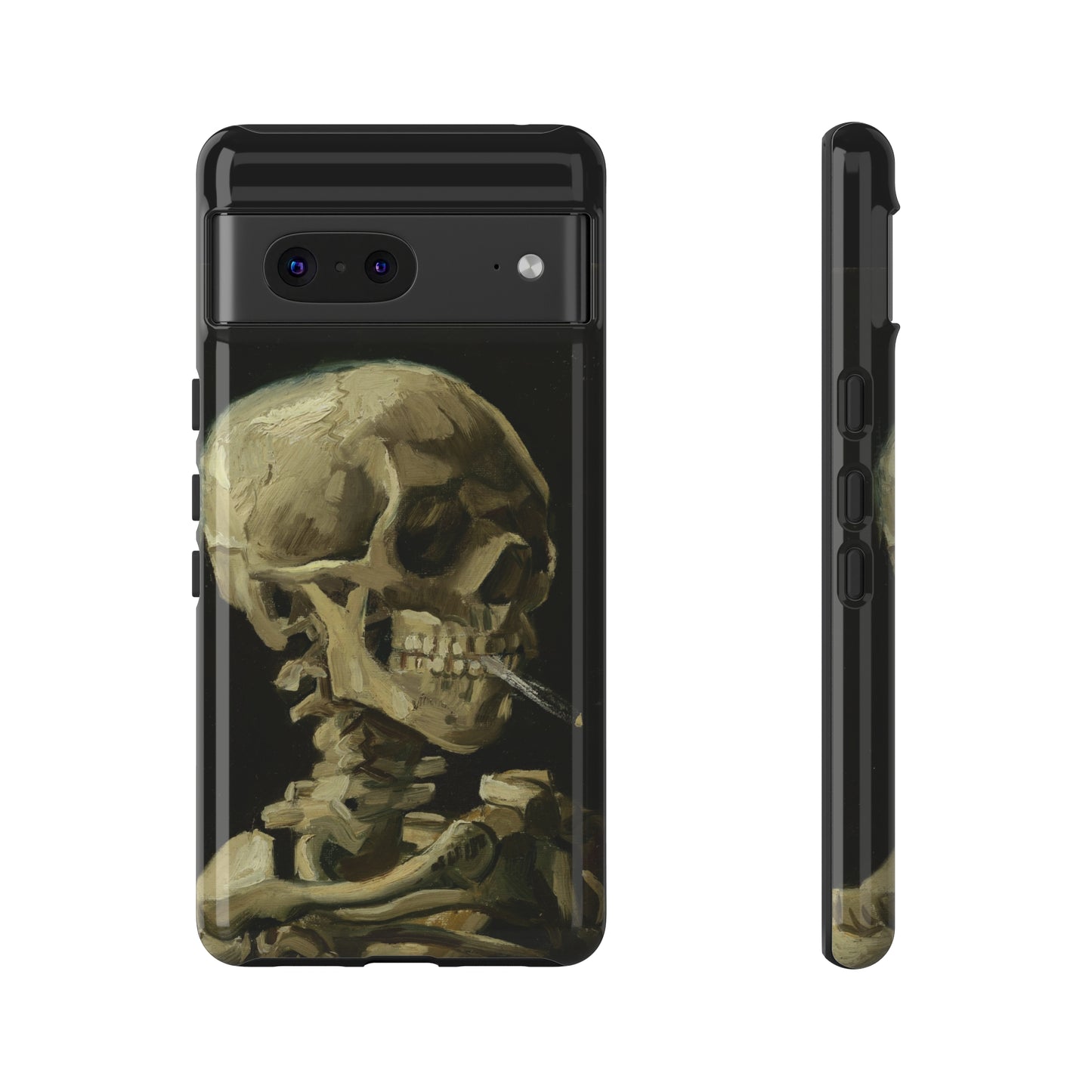 Skull of a Skeleton with a Burning Cigarette by Vincent Van Gogh - Cell Phone Case