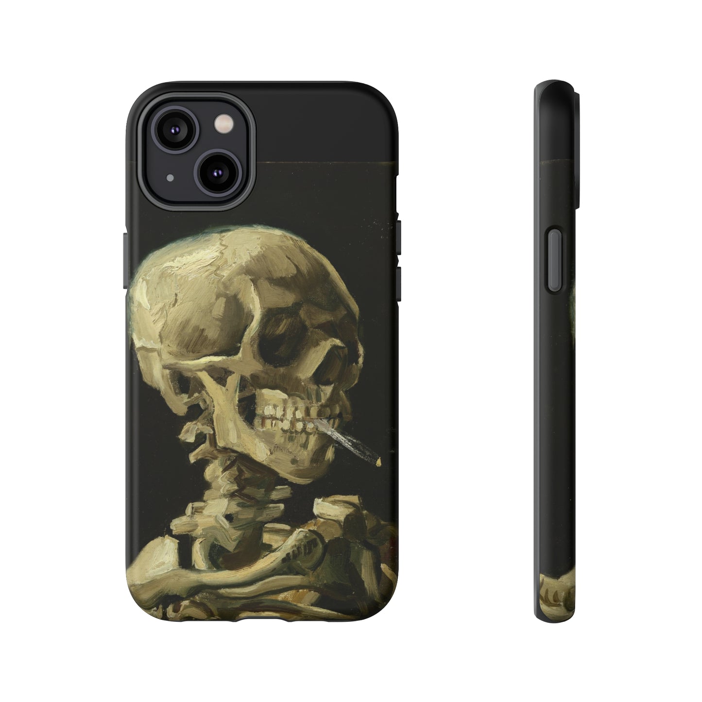 Skull of a Skeleton with a Burning Cigarette by Vincent Van Gogh - Cell Phone Case