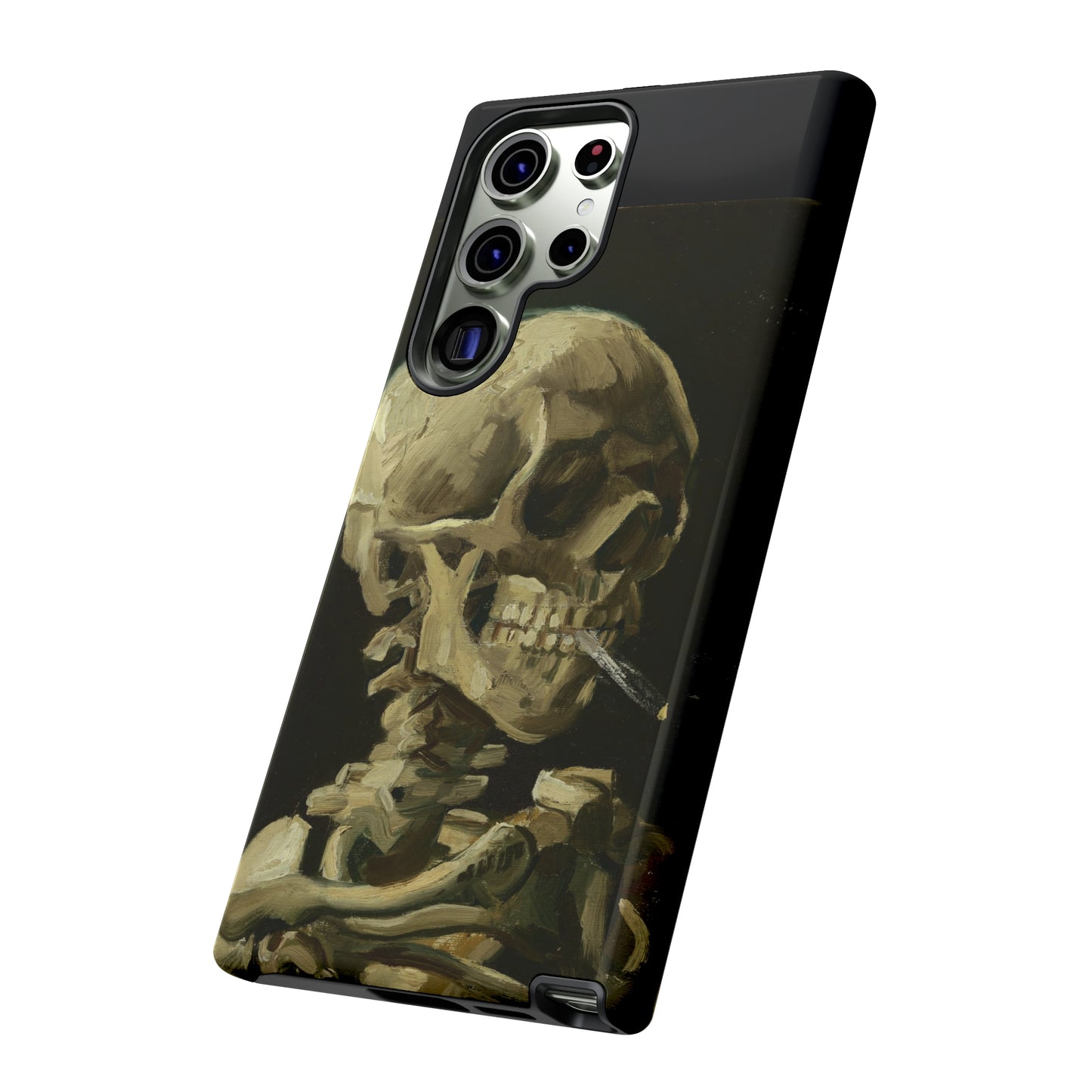 Skull of a Skeleton with a Burning Cigarette by Vincent Van Gogh - Cell Phone Case