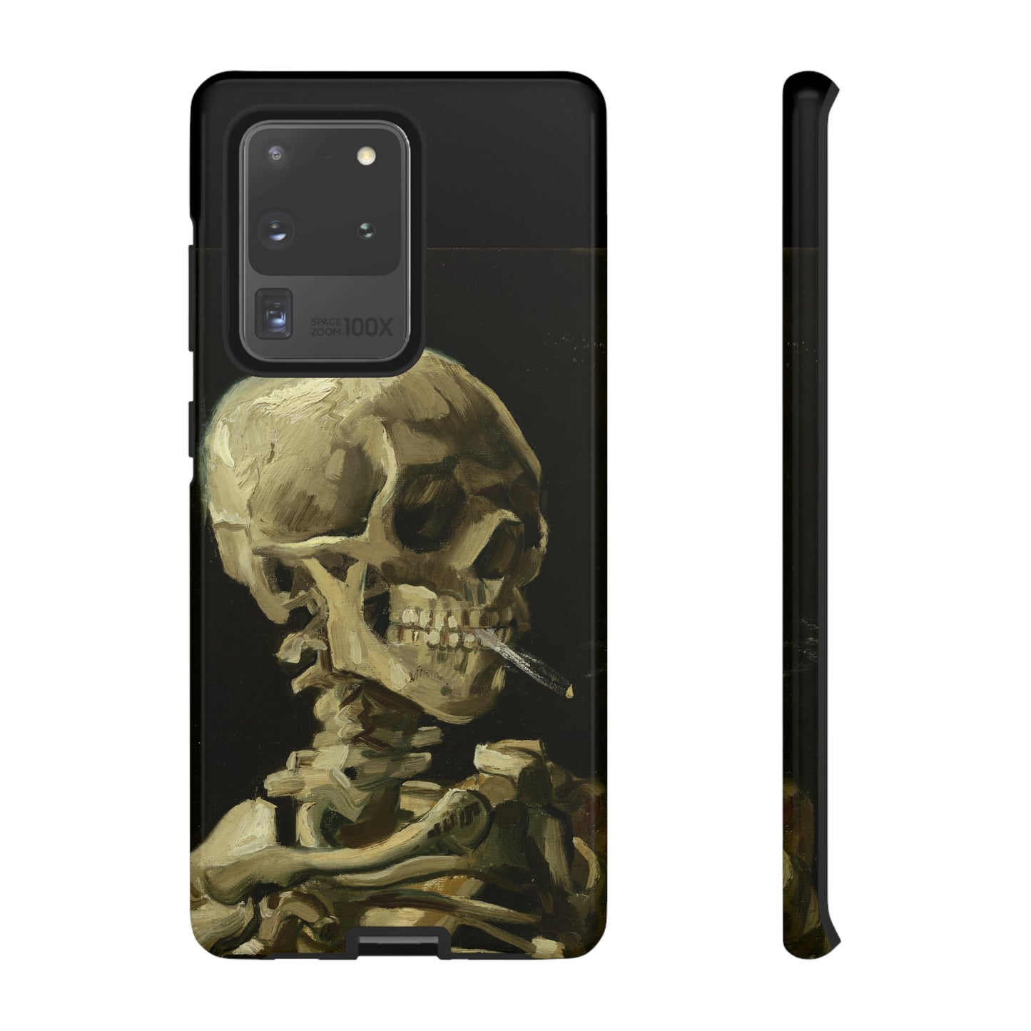 Skull of a Skeleton with a Burning Cigarette by Vincent Van Gogh - Cell Phone Case
