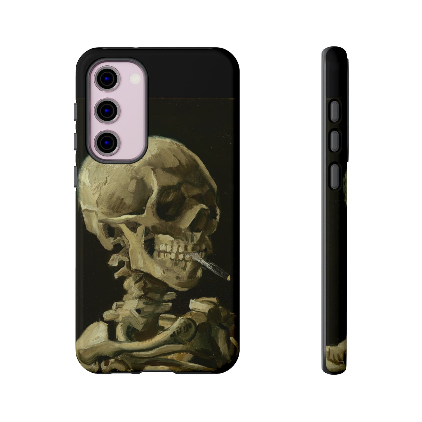 Skull of a Skeleton with a Burning Cigarette by Vincent Van Gogh - Cell Phone Case